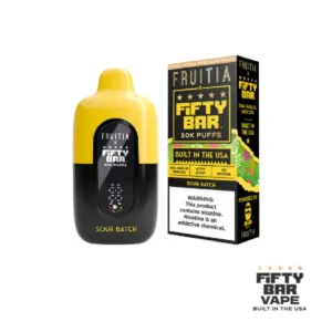 Sour Batch Fifty Bar X Fruitia 20K Puffs disposable vape tangy candy flavor